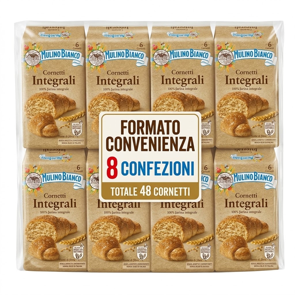 Mulino b.cornetti integrali 8 confezioni x 240gr