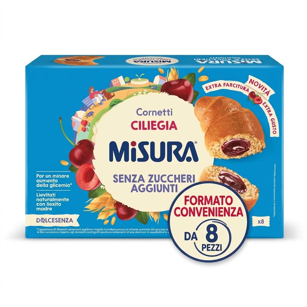 Misura dolcesenza cornetti cilieg.8 conf x 298gr