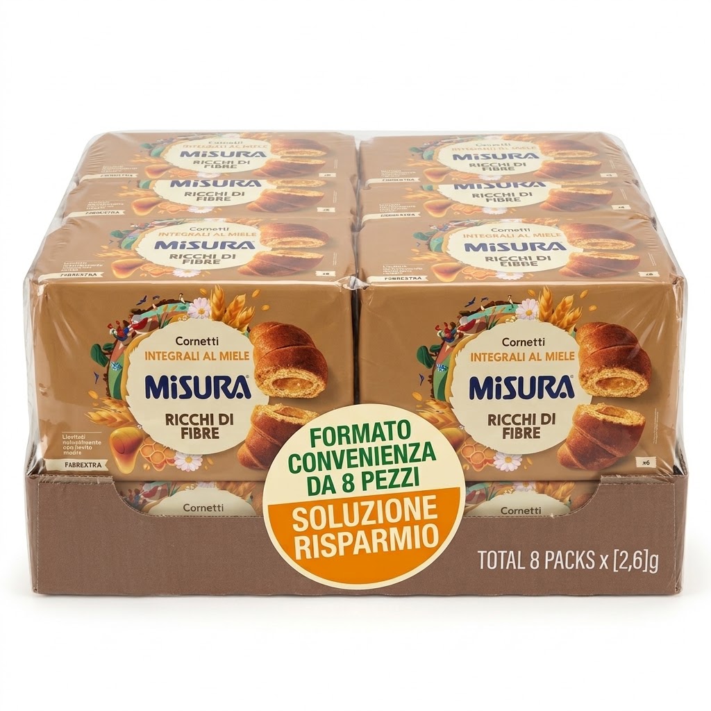Misura fibrextra cornetti miele 8 conf.x 308gr