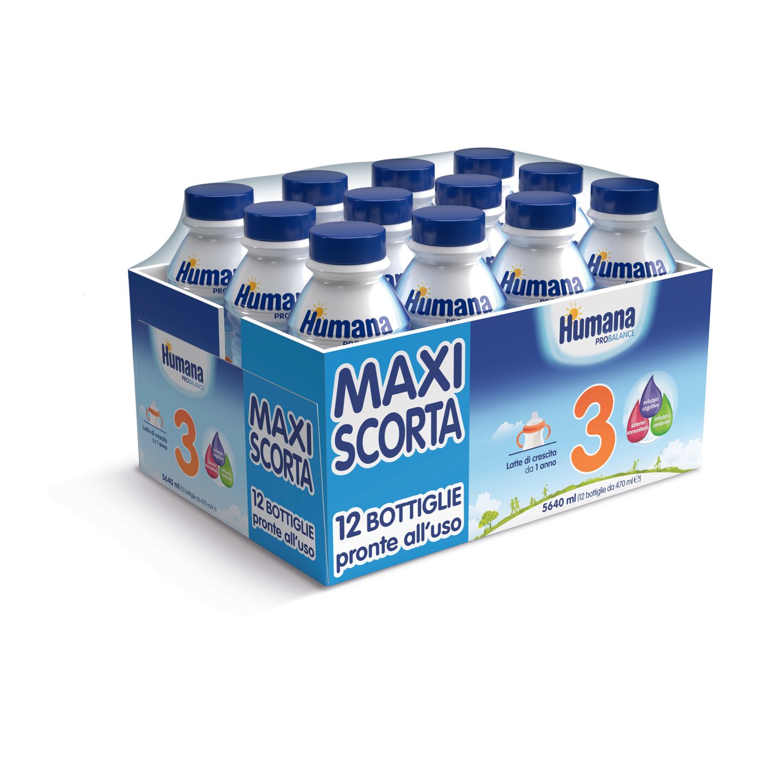 Humana 3 latte liquido 12 confez. x ml.470