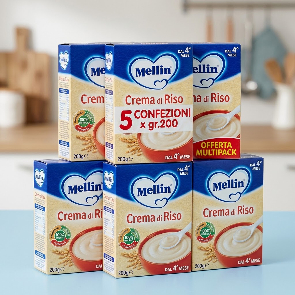 Mellin crema di riso 5 confez. x gr.200