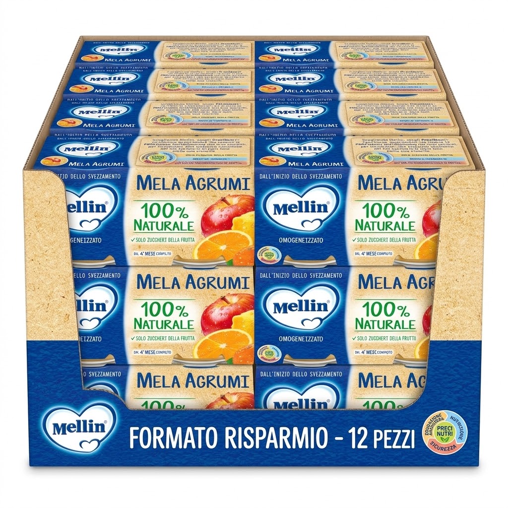 12 x mellin omog.frutta mela gr.100x2