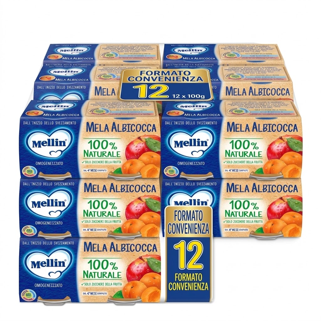 12 x mellin omog.frutta mela albic.gr.100x2