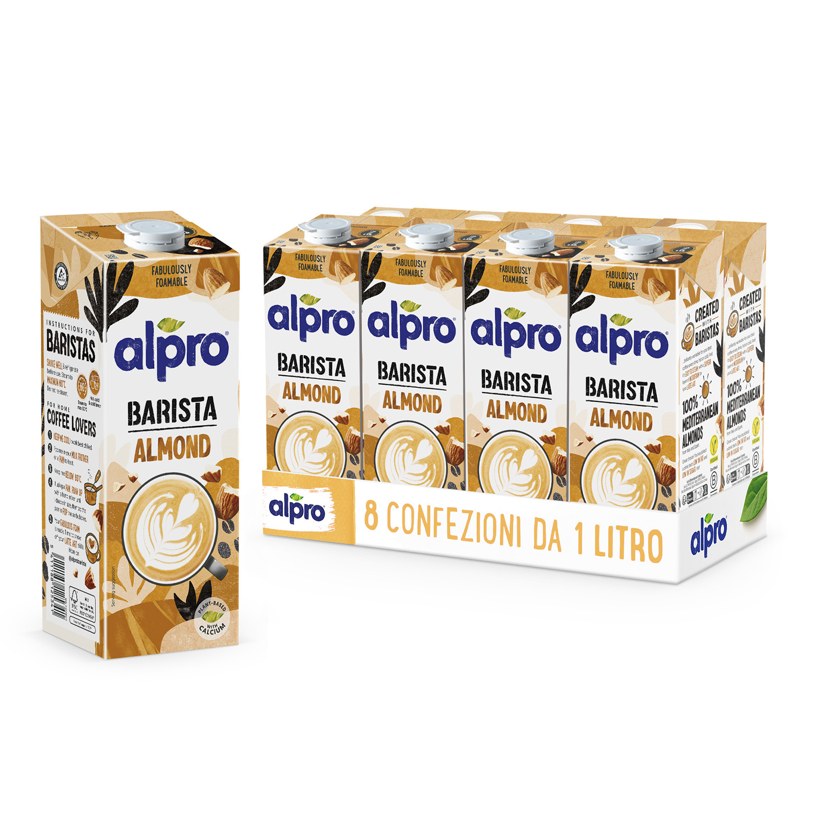 8 x alpro mandorla drink barista ml.1000