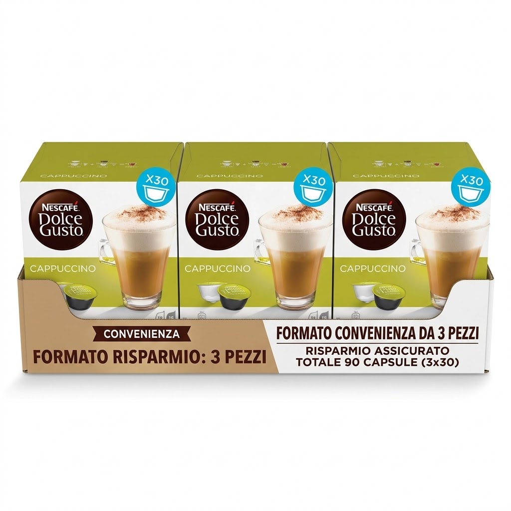 3 x nescafe` dolcegusto cappuccino 30 capsule