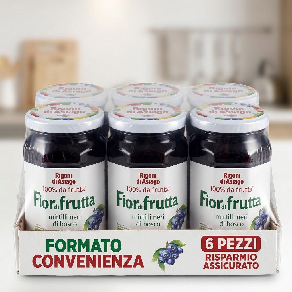 6 x rigoni fior di frutta mirtilli neri gr.250