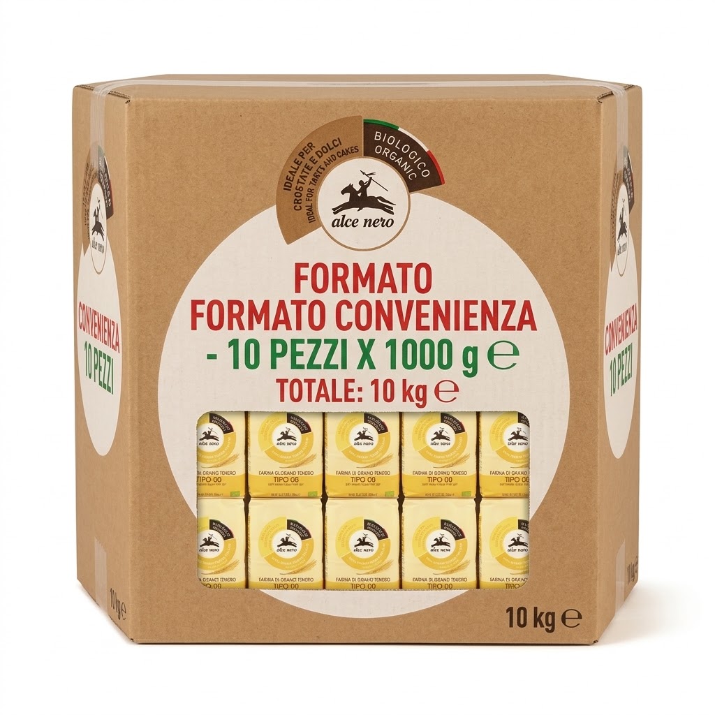 10 x alce nero farina 00 bio gr.1000