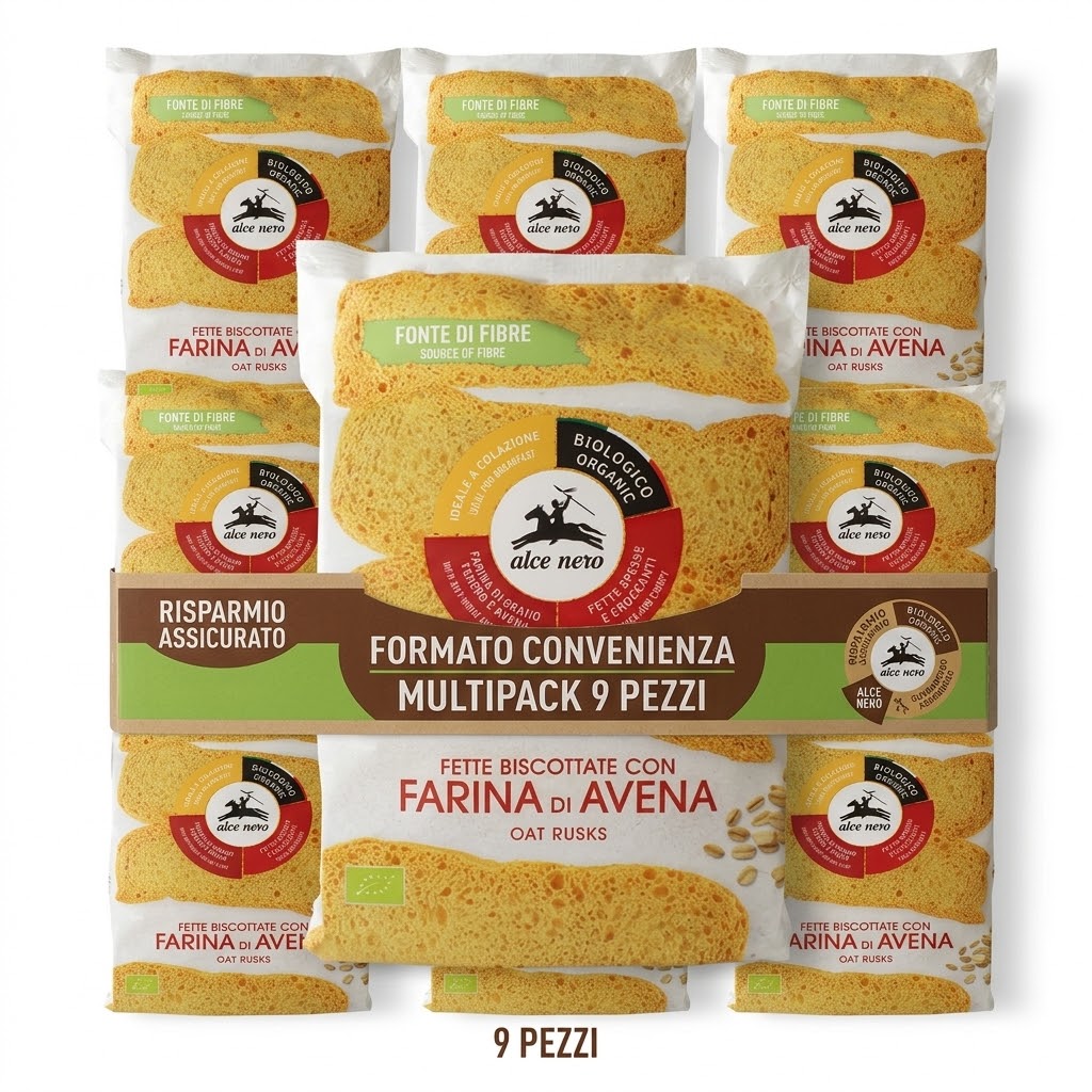 9 x alce nero fette con avena bio gr.120