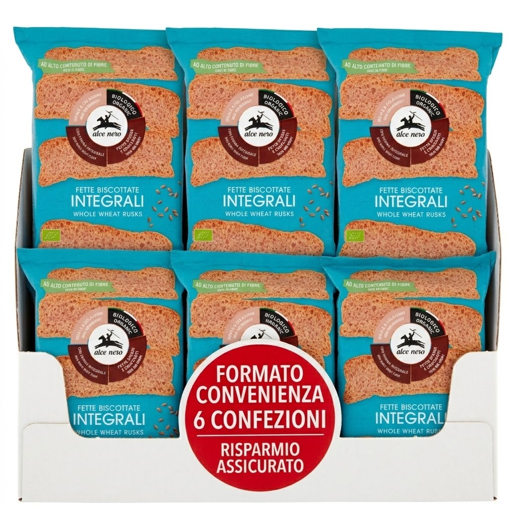 6 x alce nero fette integrali bio gr.120