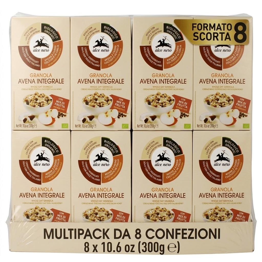 8 x alce nero granola mix frutta bio gr.300