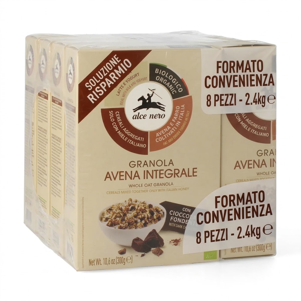 8 x alce nero granola fondente bio gr.300
