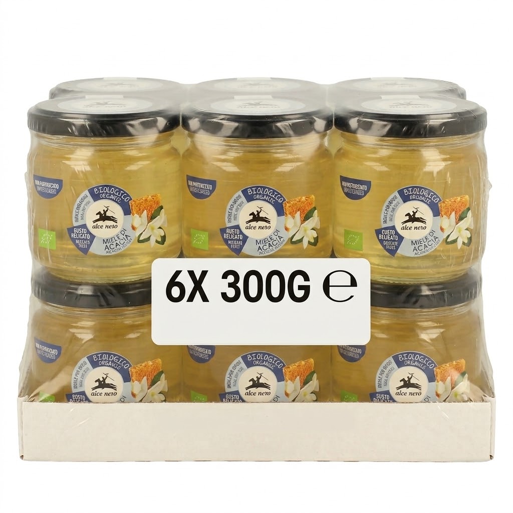 6 x alce nero miele di acacia bio gr.300