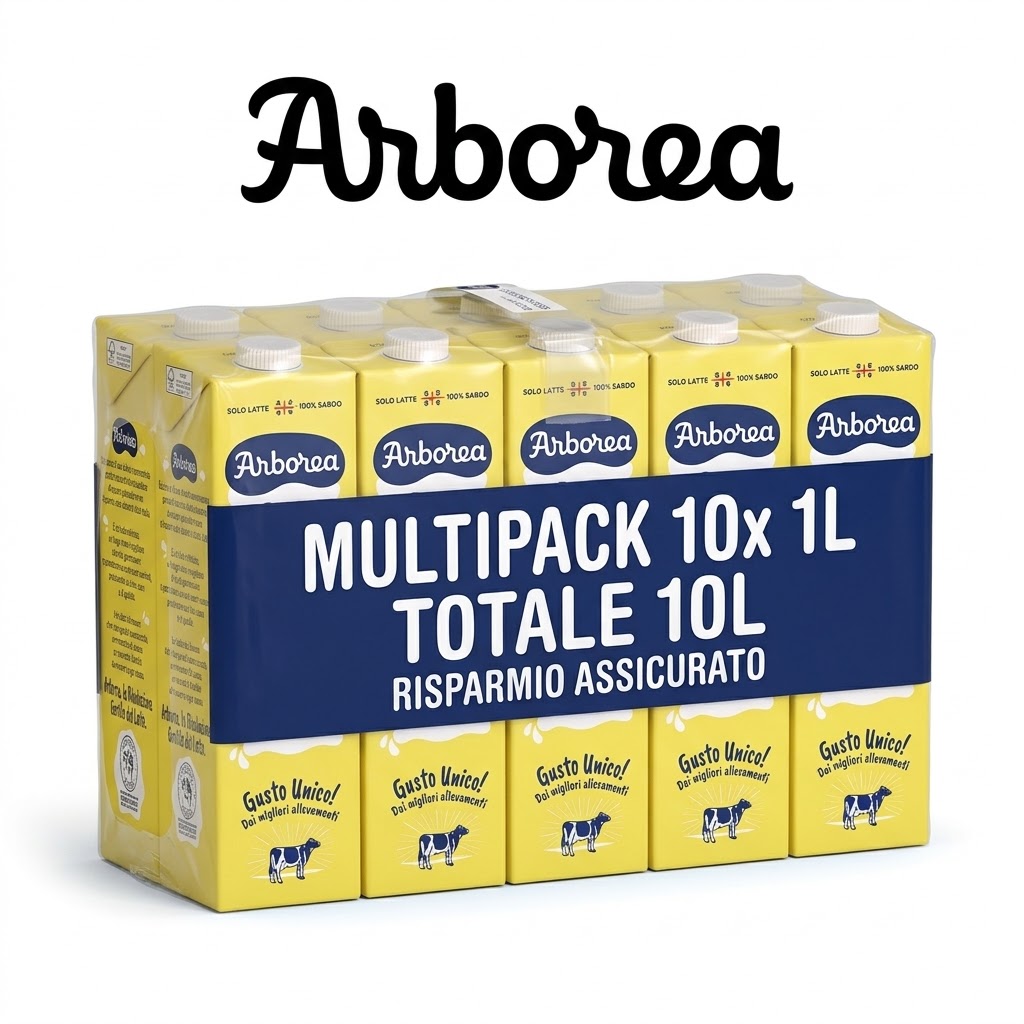 Arborea latte uht intero con tappo 10 x lt.1